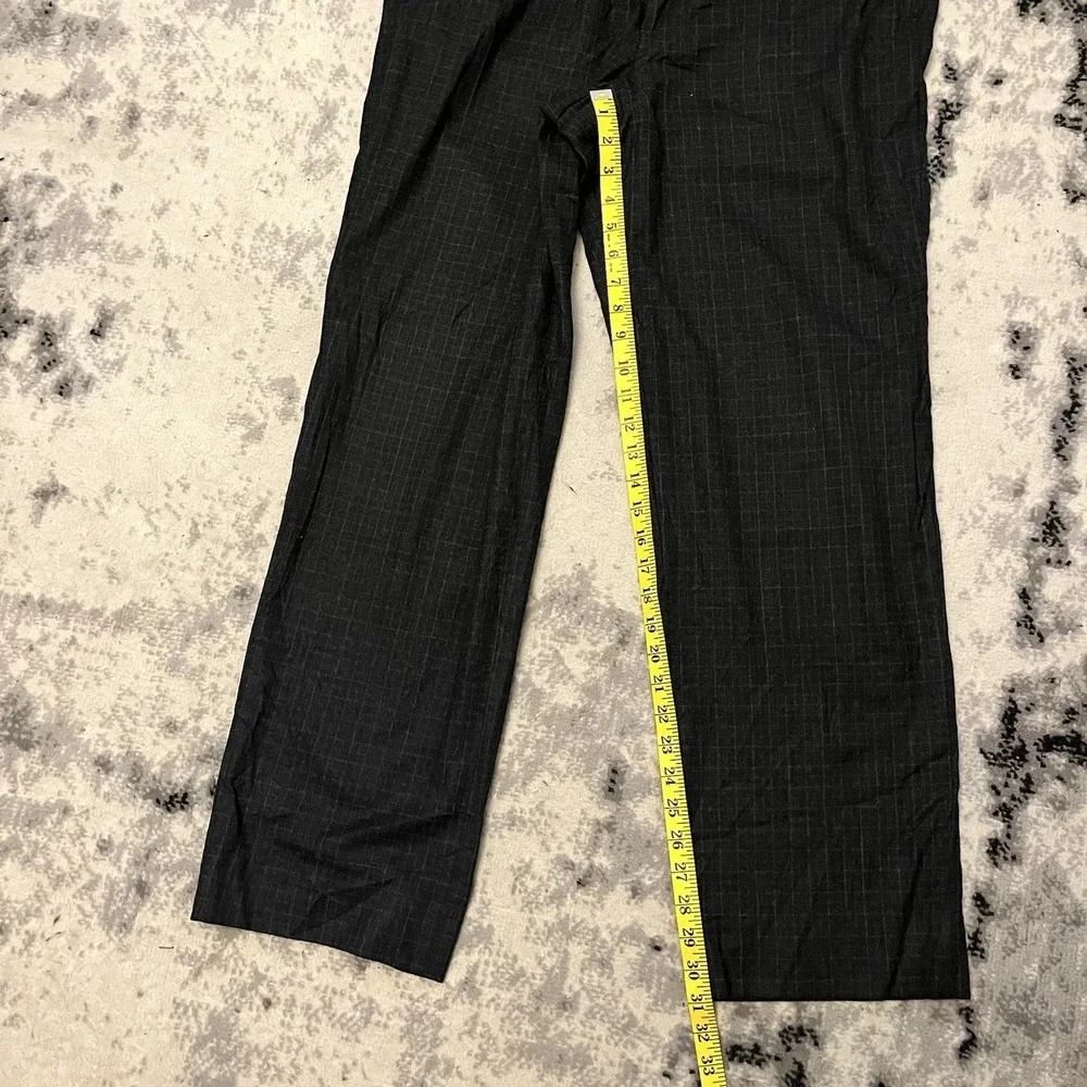Brooks Brothers Regent Pants Mens 36x31 Gray Plaid Wool Flat Front Dress Pants